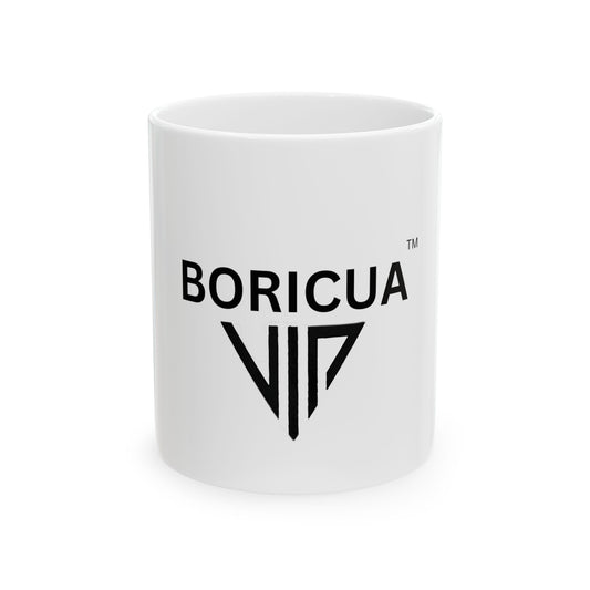 Ceramic Mug - Boricua VIP White Mug (Black Logo)