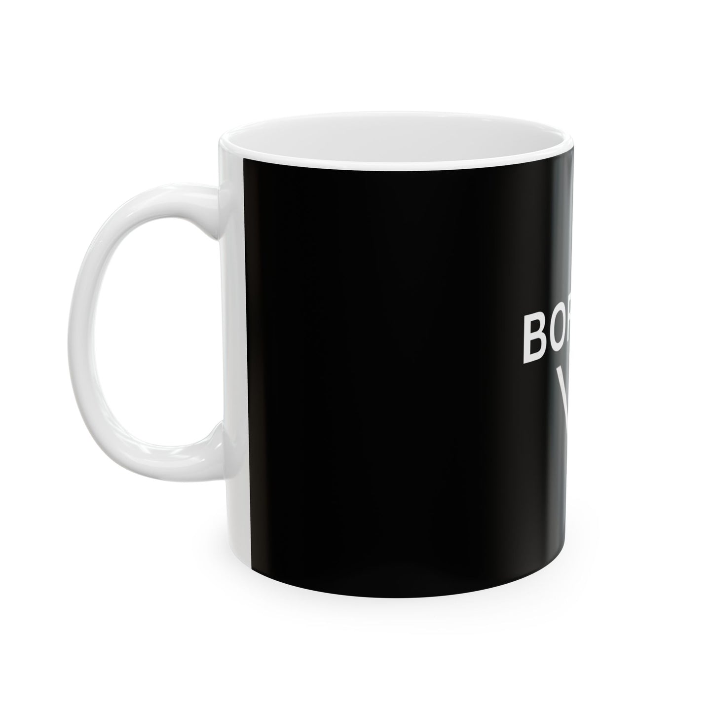 Ceramic Mug - Boricua VIP Black Mug with White Logo